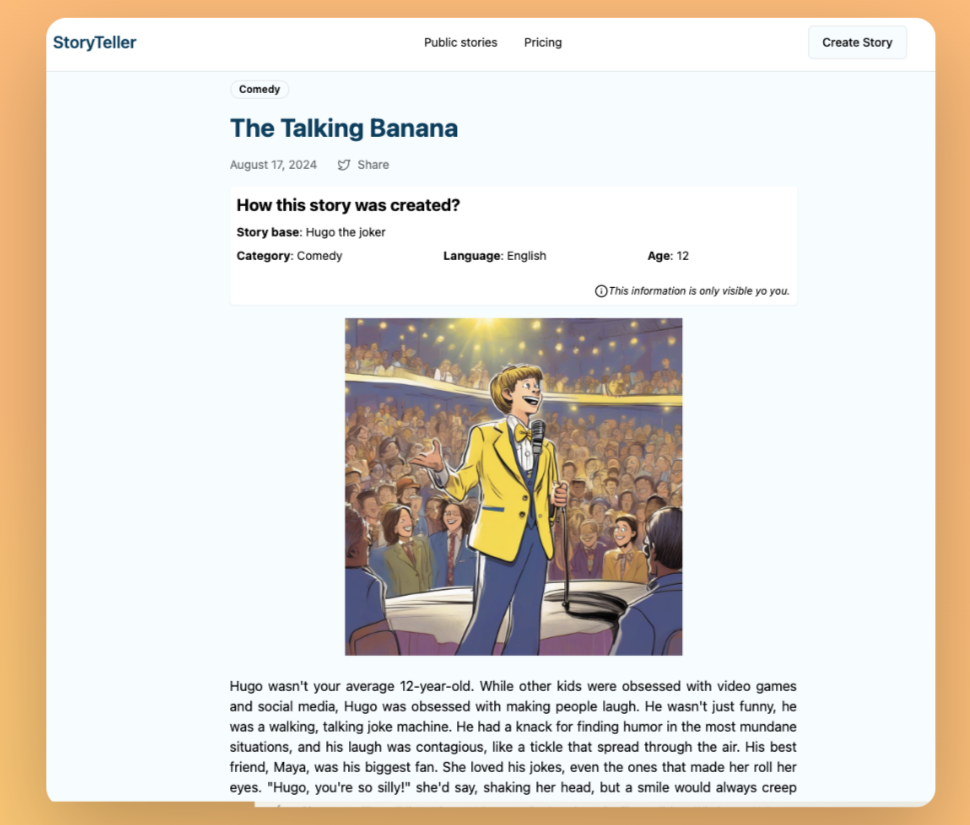 Screenshot demo of Stories by MadKickers